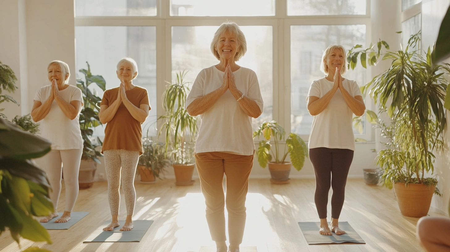 Групове заняття йогою для старшого віку